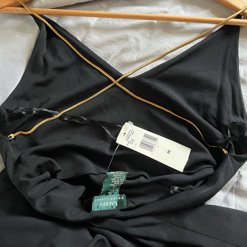 Lauren by Ralph Lauren simple black dress. 60 inches long and slightly flared.